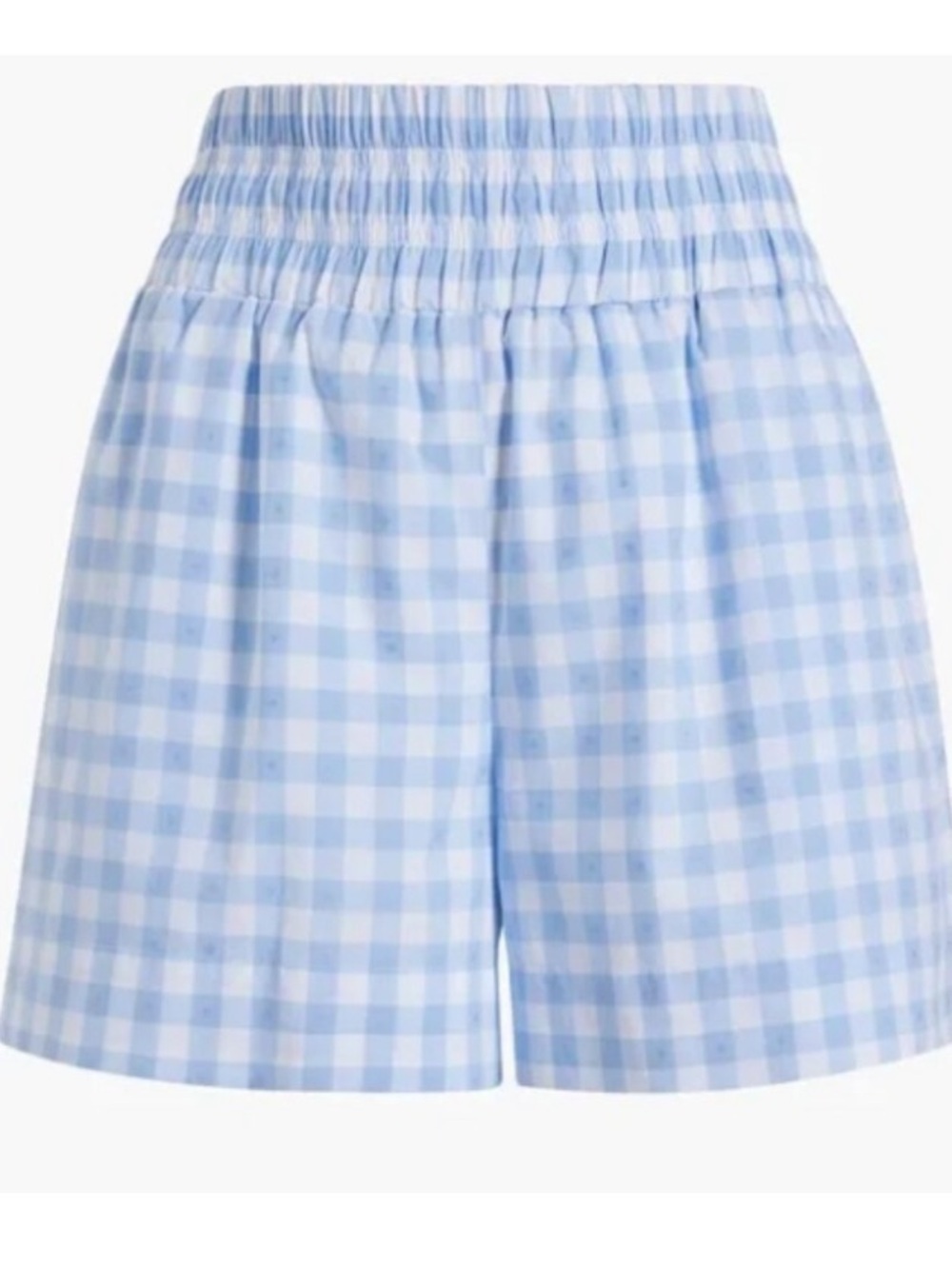 Hill House Livie Shorts Blue Jacquard Check NWT Small